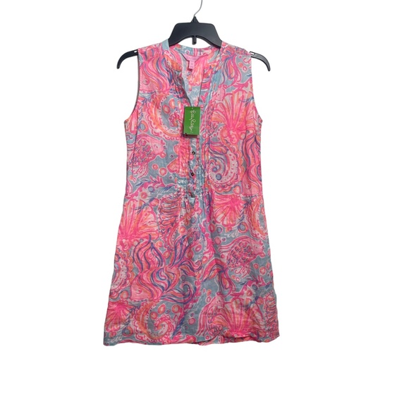 Lilly Pulitzer XS New With‎ Tags Pink Pout 100% Linen Sleeveless Sarasota Tunic - Picture 5 of 7